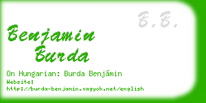 benjamin burda business card