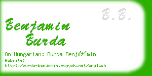 benjamin burda business card